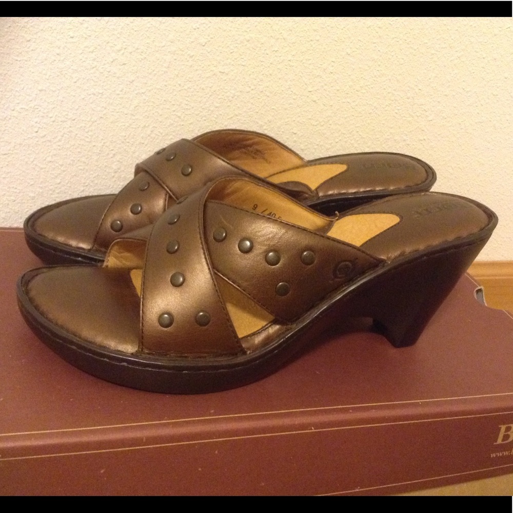 Born bronze studded wedges